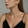 Collar Cruzado Europeo y Americano de Plata S925 Sol, Luna y Estrellas para Mujer, Cadena de Clavícula en Capas de Piedra Lunar Estilo Francés Suave, En Stock
