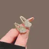 Pinza para el pelo pequeña de corazón con pedrería de perlas, simple, linda, versátil, para niña, pinza de pico de pato, pasador lateral, pinza para flequillo, accesorio para el cabello