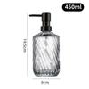 Producto Tipo Presión Desinfectante de Manos Botella de Jabón Gel de Ducha Reenvasado Botella de Vidrio Patrón Vertical Transparente Gran Capacidad