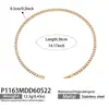 Set de Collar y Pulsera de Diamantes Multicolores Europeo y Americano, Acero Inoxidable Chapado en Oro de 18 Quilates, Fila Única Completamente Incrustada de Diamantes, Joyería de Moda para Mujer