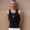 Chaleco Deportivo de Entrenamiento Ajustado con Costillas de Alta Resistencia Estilo Americano para Hombres, Sin Mangas de Verano, Camiseta Interior para Fitness que Realza los Músculos