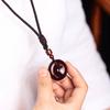 Pingente de Pau-Rosa Vintage Estilo Étnico Corrente para Suéter Acessório para Pendurar no Carro Colar de Madeira para Homens e Mulheres
