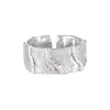 Anillo S925 de plata de ley para mujer, 184, personalidad de nicho, original, estilo Ins avanzado, chapado en color, rayas de textura irregular