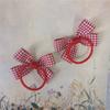 Primavera e verão novo coreano doce bebê crianças menina elástico vermelho xadrez mini laço headband cabelo loop