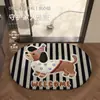 Alfombra de Baño de Dibujos Animados Tejida de Lino Entrada al Baño Absorbente de Agua Secado Rápido Felpudo Ducha Antideslizante Resistente a la Suciedad Alfombra