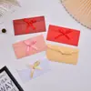 Envelope de laço de fita engrossado Embalagem de presente de aniversário de papel perolado Cartão de saudação Logotipo imprimível Envelope Bolsa Cartão de convite