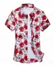 Camisa europea de manga corta para hombre, nueva, con estampado floral hawaiano casual, unisex, estampado digital