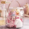 Taburete de Almacenamiento Transparente para Sentarse Barril de Almacenamiento de Muñeco de Peluche para Niños Caja de Almacenamiento Conveniente para Juguetes y Artículos Varios Gran Capacidad