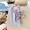 Oso de Dibujos Animados Lluvia Azul Caja de Pañuelos para Coche Muñeca Creativa Dispensador de Pañuelos para Coche Portapañuelos Colgante Lindo para Coche