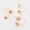 B3253 moda europea y americana transfronteriza pulsera fresca ajustable para mujer diseño simple sentido de la moda anillo de brazo abierto de flores y hojas