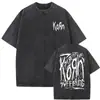 2025 Estilo Nuevo Lavado Vintage Banda de Rock Korn Falling Away from Me Camiseta Algodón