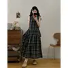 2026 Nuevo Vestido de Verano a Cuadros sin Mangas para Mujer Tallas Grandes, Estilo Vintage, Favorecedor Vestido Largo de Corte A