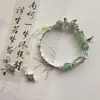 Nuevo Diseño de Nicho, Nuevo Estilo Chino Antiguo Media Pulsera, Pulsera de Perlas Verdes, Mariposa de Alto Grado con Temperamento de Jade al por Mayor