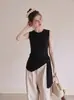 Top chic strapless sin mangas estilo coreano para mujer, nuevo diseño de verano 2026, corte ajustado y favorecedor, adecuado como prenda exterior, top sin mangas