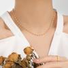 Estilo Boho Retrô Elegante Nova Cor Colar de Contas Moda Feminina Alto Senso Corrente de Clavícula em Aço Titânio