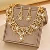 Juego de joyería comercio exterior joyería al por mayor Europa y Estados Unidos popular oro moda cristal diamante desnudo collar pendientes traje