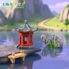 Paisaje en miniatura, pagoda de piedra simulada creativa y pabellón para paisajismo, bonsái de jardinería, accesorios decorativos DIY y pequeños adornos para terrarios