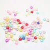 Corazón plano de color mixto aleatorio, perla de imitación, media cara, perla de imitación, accesorios de joyería hechos a mano DIY