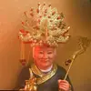 Estatua Divina de Anciana Negra Hu Sanyei Taonai Corona de Fénix Abuela de Taishan Niangniang Guanyin Estatua de Buda Tocado Corona de Cabeza Sombrero