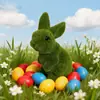 Adornos de Conejo Artificiales de Plástico Flockados de Pascua Decoración Festiva de Escritorio Adornos de Atmósfera