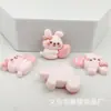 Conejo de dibujos animados conejo animal conejito amor resina accesorios diy pegamento de crema funda de teléfono móvil tocado para niños clip para el pelo material