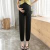 Calças femininas grávidas Real Shot, primavera e verão, roupa fina e elegante para gravidez, tamanho grande, pernas largas, suporte para abdômen, leggings de nove pontas para o verão
