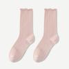 Calcetines blancos de tubo medio para niños, de verano, finos, apilables, de algodón, sin varillas, de malla, transpirables, con encaje de hielo.