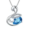 Colar de diamante 925 estilo coreano feminino moda prata temperamento Pingente de Cisne corrente clavícula doce temperamento entrega em peça única