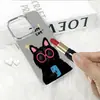 Funda de teléfono de dibujos animados de gato negro haciendo selfie, moderna y divertida, para iPhone 16 con espejo de maquillaje, cubierta protectora para Apple 17pm