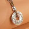 Collar con Colgante de Paz Linglang Cadena Larga para Suéter para Hombres y Mujeres, Estilo Étnico, Prosperidad, Nuevo Estilo Chino, Collar de Buena Suerte, Accesorio de Colgante para Mujer
