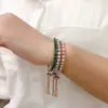Pulsera de Tenis de Cristal Ajustable con Cierre Deslizante de Fila Única Completa de Diamantes Redondos de Zircón de 4 mm Transfronteriza Europea y Americana Pulsera de Piedra Natal Femenina