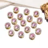 8-12mm Flor de Girassol Redonda Base Dupla Camada Flores Strass Artesanal DIY Costura à Mão Strass Flor de Ameixa Strass de Água Acessórios para Roupa