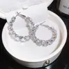 Cielo Estrellado Brillante~Pendientes Redondos de Circonita Centelleante, Pendientes de Lujo Ligero de Gama Alta, Pendientes de Diseño Exquisito Super Brillantes
