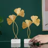 Decorações e Móveis de Ferro Folha de Tartaruga de Luxo Leve Nórdico Criativo Folha de Ginkgo Casa Sala de Estar Mesa de Trabalho Ornamentos de Alto Padrão