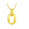 Colgante de Oro Puro 999 Jiufengxiang Plata Cubierta de Oro Oro Elegante Clásico Retro Doble Anillo Geométrico Collar para Novia