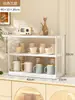Estante de almacenamiento de escritorio estilo Ins, organizador de tazas, expositor acrílico para cosméticos en encimera de baño, estante de tazas de múltiples capas