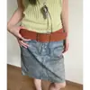 Cinturón Ancho Simple Retro Estilo Coreano para Mujer, Cinturón Ancho para Combinar con Faldas y Jeans, Accesorio de Alta Gama, Moderno