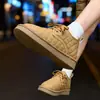 Zapatos de Pan Gruesos Cálidos con Cordones y Suela Blanda para Mujer 2025 Nuevos Zapatos de Algodón de Terciopelo para Otoño e Invierno Zapatos Casuales Versátiles para la Nieve