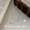 Collar de Cadena de Cuentas de Arroz Espaciadas Coreano Ins Nicho Simple y Versátil Plata Esterlina S925 Apilado para Mujer Cadena de Clavícula de Alta Gama