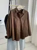 Camisa de Algodón Puro Holgada Estilo Coreano con Temperamento para Mujer Simple Color Sólido Tejido Solapa Bolsillo Camisa 26 Otoño Ropa de Abrigo para Vestir por Capas