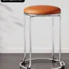 Taburete Grueso y Robusto Hogar Lujo Ligero Mesa de Comedor Taburete Redondo Taburete de Madera Varilla de Acero Simple Comercial Almacenamiento Moda Banco Extra Grueso