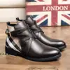 Botas Martin para Hombre, Botas de Cuero de Moda Estilo Coreano, Botas Chelsea Británicas, Botines Cortos para Hombre con Punta Elevadores de Altura, Zapatos Casuales de Caña Alta