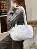 512201 Bolsa de Pelúcia Fofa para Outono e Inverno, Bolsa de Ombro Portátil Fashion com Estampa de Leopardo Rosa de Grande Capacidade para Viagem