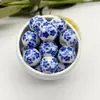 Cuentas de Porcelana Azul y Blanca con Agujero Grande para Orquídeas, Cuentas de Porcelana Hechas a Mano para Accesorios de Joyería DIY, Material para Tejer Pulseras Panjia, Cortina de Cuentas, Cuentas Sueltas