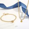 Colar de contas de ouro banhado a ouro 18K com personalidade da moda europeia e americana, pulseira de terno, joias de objeto de envio