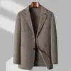 Novo terno de lã de alta qualidade dupla face outono e inverno para homens, casaco de lã casual masculino sem caxemira, moderno