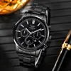 Reloj de cuarzo caliente transfronterizo AL POR MAYOR aleación tres ojos Reloj de Negocios para Hombre correa de acero calendario Reloj de moda para hombre