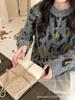 Cárdigan de Punto de Lana de Cuello Redondo con Estampado de Leopardo de Gama Alta para Mujer Otoño e Invierno Nuevo Suéter Holgado Estilo Perezoso Chaqueta Top
