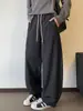 Calça Machete Estilo Retrô Americano 2025 Simples Alta Modeladora Estilo Preguiçoso Respirável Calças Casuais Masculinas Cintura Larga Comutador