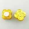 Ventas directas del fabricante: Cuentas espaciadoras de arena azul quemada y oro estilo antiguo con incrustaciones de turquesa, materiales de cuentas sueltas huecas para bricolaje, accesorios para pulseras